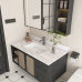 43 Inch Bathroom Vanity Top with Undermount Rectangle Sink, White Marble Engineered Stone Countertop with 4 Inch Backsplash