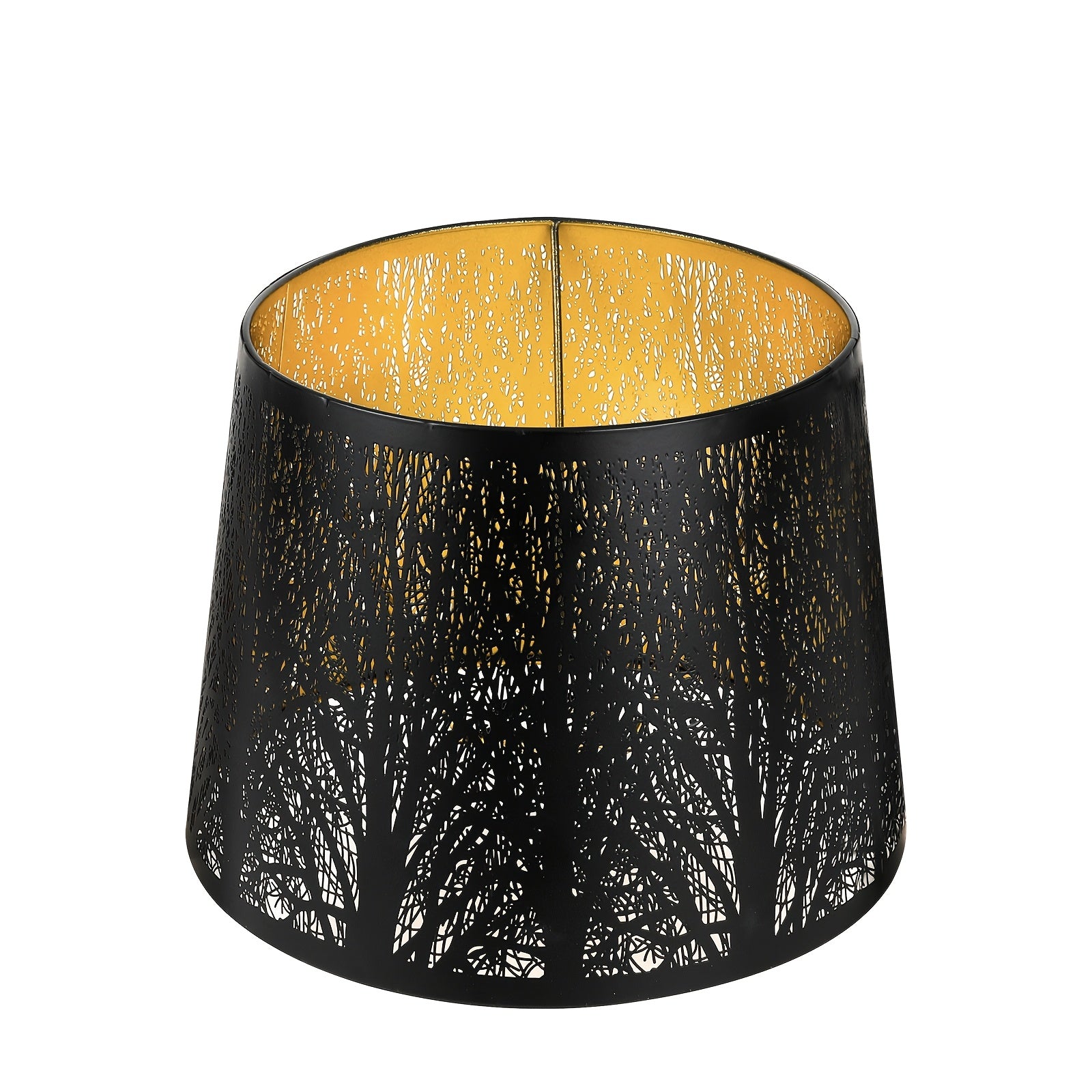 Antique Bronze Metal Floor Lampshade, 8-Petal Lotus Cylinder Shade 8"×10"×7.5", Spider Fitter for Bedroom Living Room