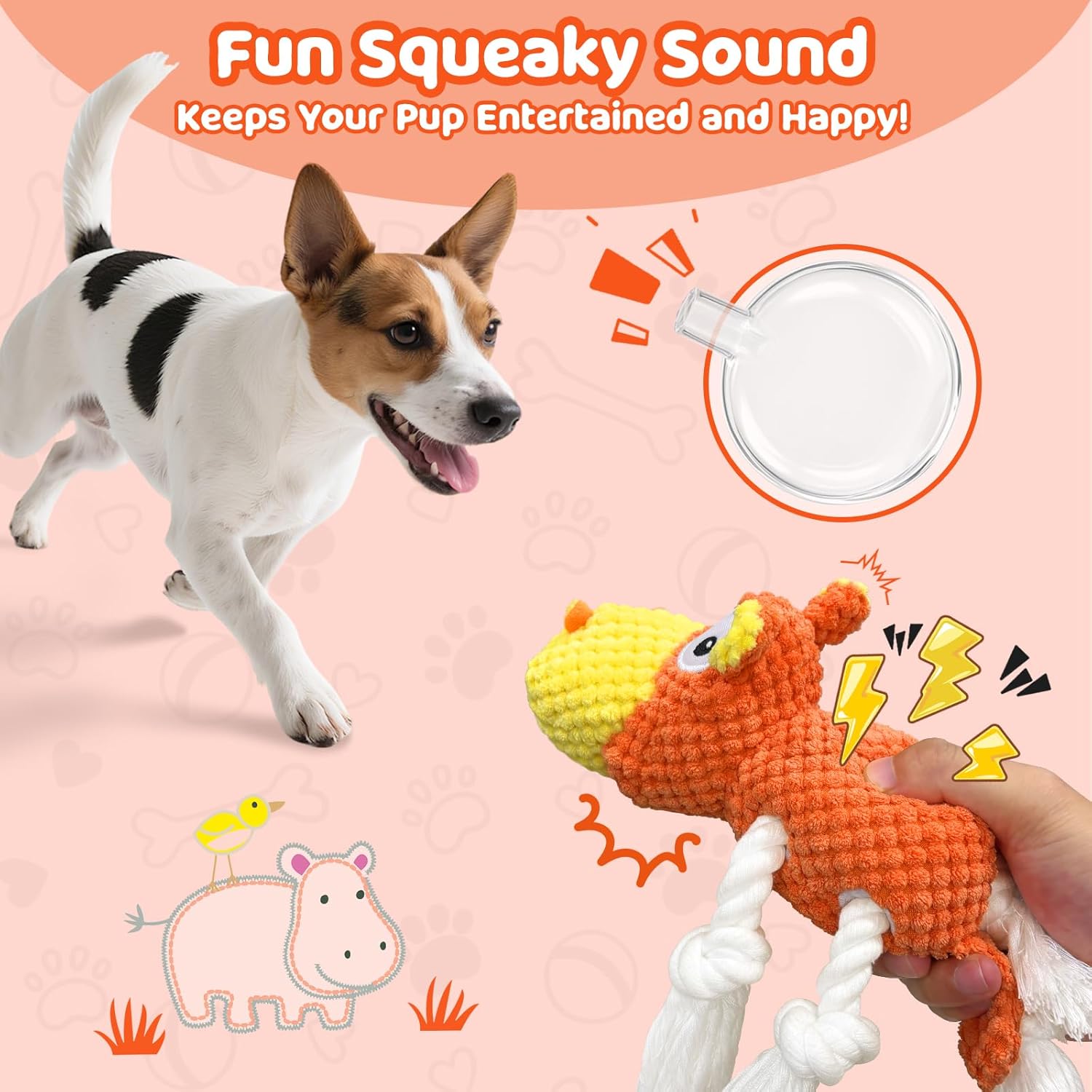 Dog Toys - Plush Dog Toy for Small, Medium, and Large Dogs, Great for Tug-of-War and Playtime
