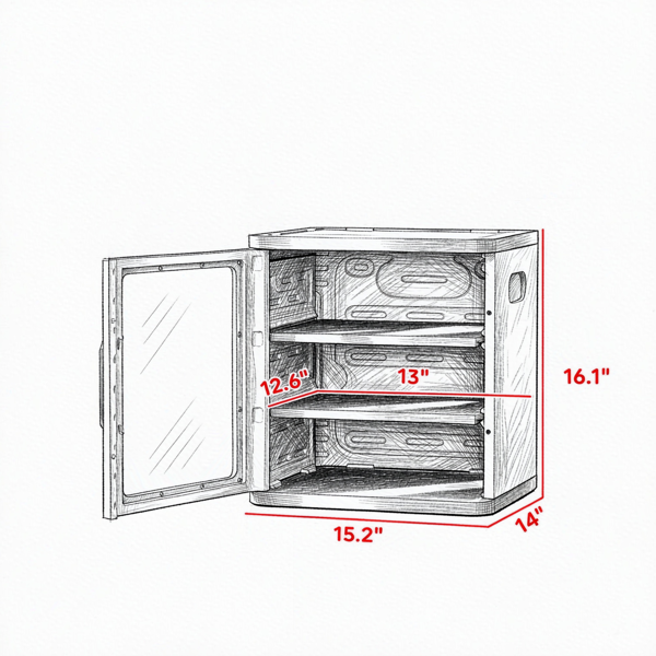 AEELLEEA Pink 2-Tier Storage Cabinet with Clear Door, 15.2" x 14" x 16.1", Kids Room Organizer