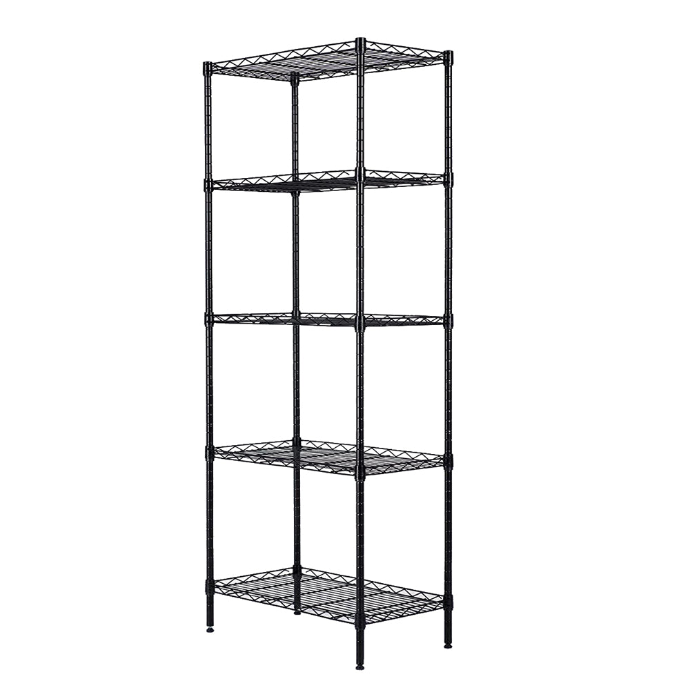 AEELLEEA-Changeable Assembly Floor Standing Carbon Steel Storage Rack, Black