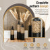 Metal Floor Vases Set of 3, Black Gold Hollow Out Tall Vases 20.8 24.8 28.7 Inch, Modern Ornate Vases for Living Room Entryway