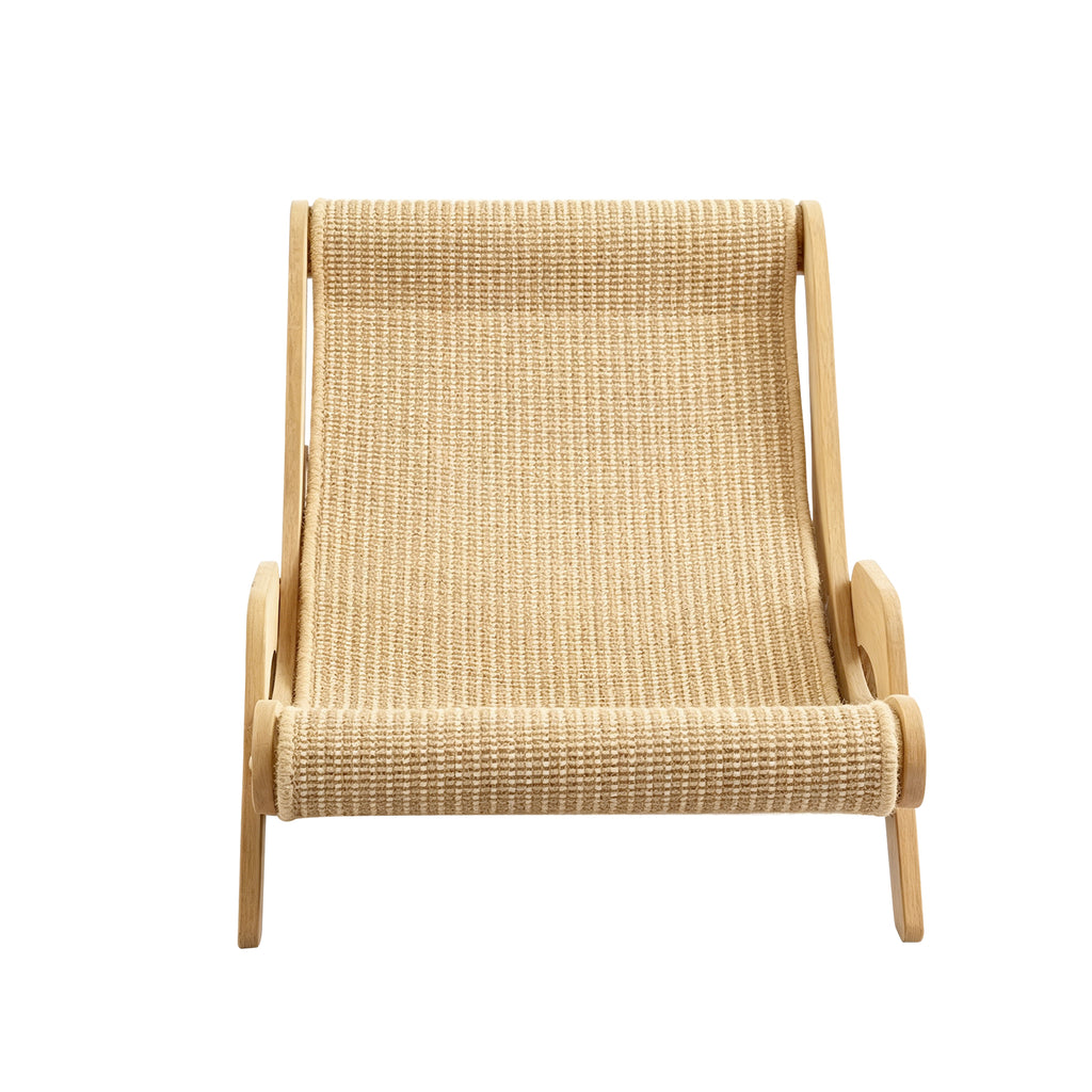 Sisal Cat Lounger Scratcher, Wooden Frame Cat Chair, Cat Scratching Lounge Bed for Indoor Cats