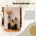 Metal Floor Vases Set of 3, Black Gold Hollow Out Tall Vases 20.8 24.8 28.7 Inch, Modern Ornate Vases for Living Room Entryway