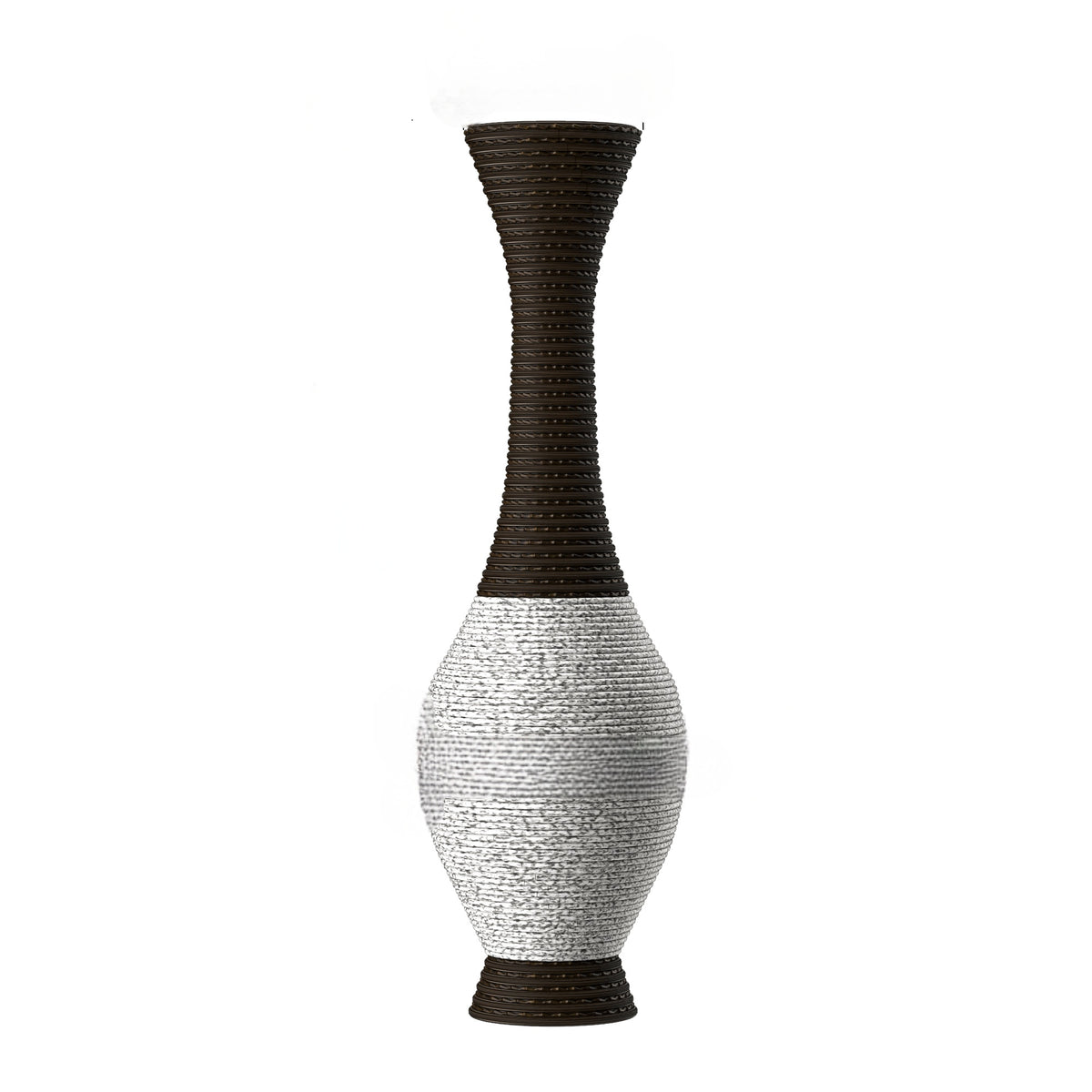 AEELLEEA Tall Woven Floor Dry Vase, 40.2"H x 11.8" D, Two-Tone Textured Decor Vase for Pampas Grass & Dried Branches, Boho Farmhouse Entryway Living Room Decor