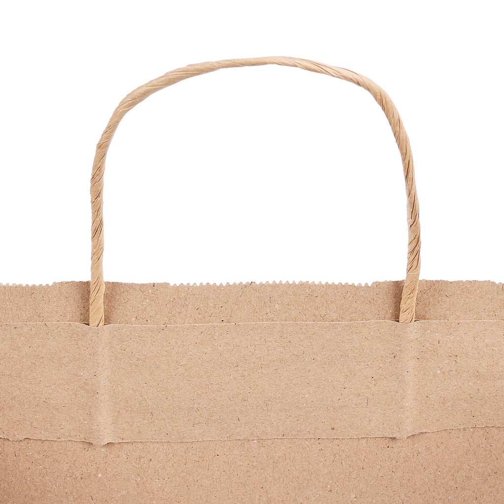 50 Pack 16x6x12 Inch Brown Kraft Paper Bags with Handles, Recyclable Plain Gift Shopping Totes, Disposable Retail Merchandise Bags for Party Boutique Grocery Packaging