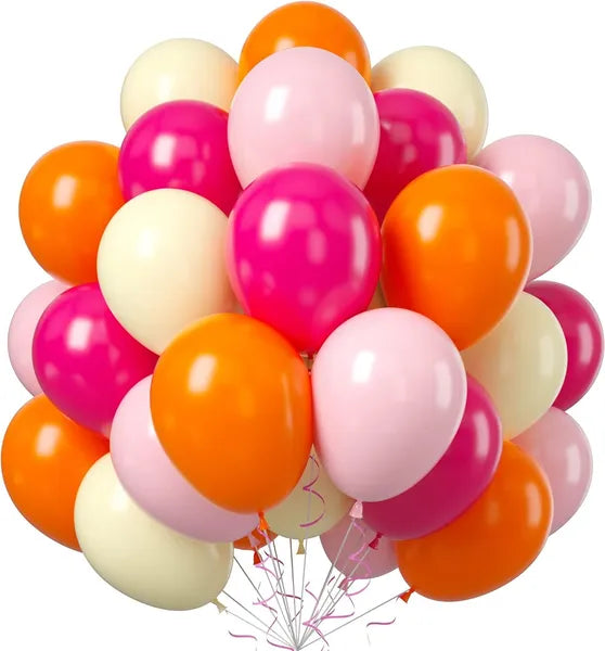 50‑Pack 12 Inch Pink Orange Yellow Latex Balloons, DIY Arch Garland Kit for Birthday, Wedding, Baby Shower & Engagement Party Decor Supplies