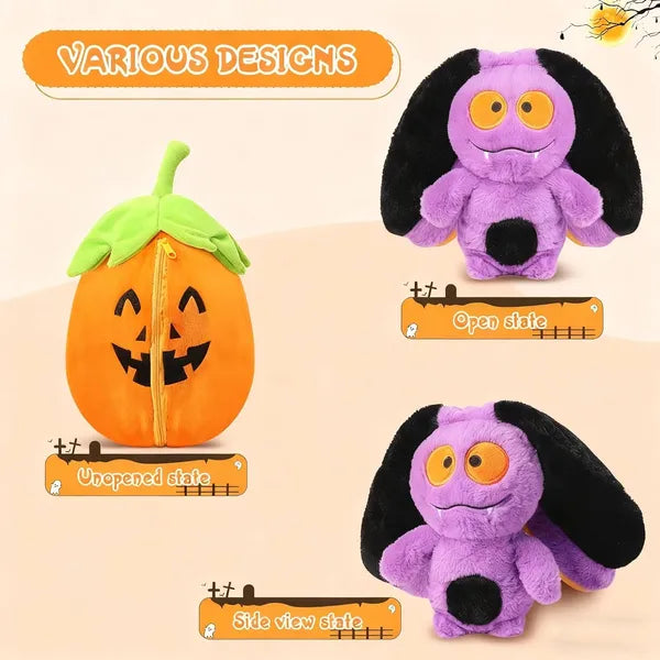 11 Inch Reversible Purple Bat Plush Pillow, Soft Bat Stuffed Animal, Cute Plush Toy Gift for Toddler Boys & Girls