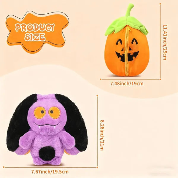 11 Inch Reversible Purple Bat Plush Pillow, Soft Bat Stuffed Animal, Cute Plush Toy Gift for Toddler Boys & Girls