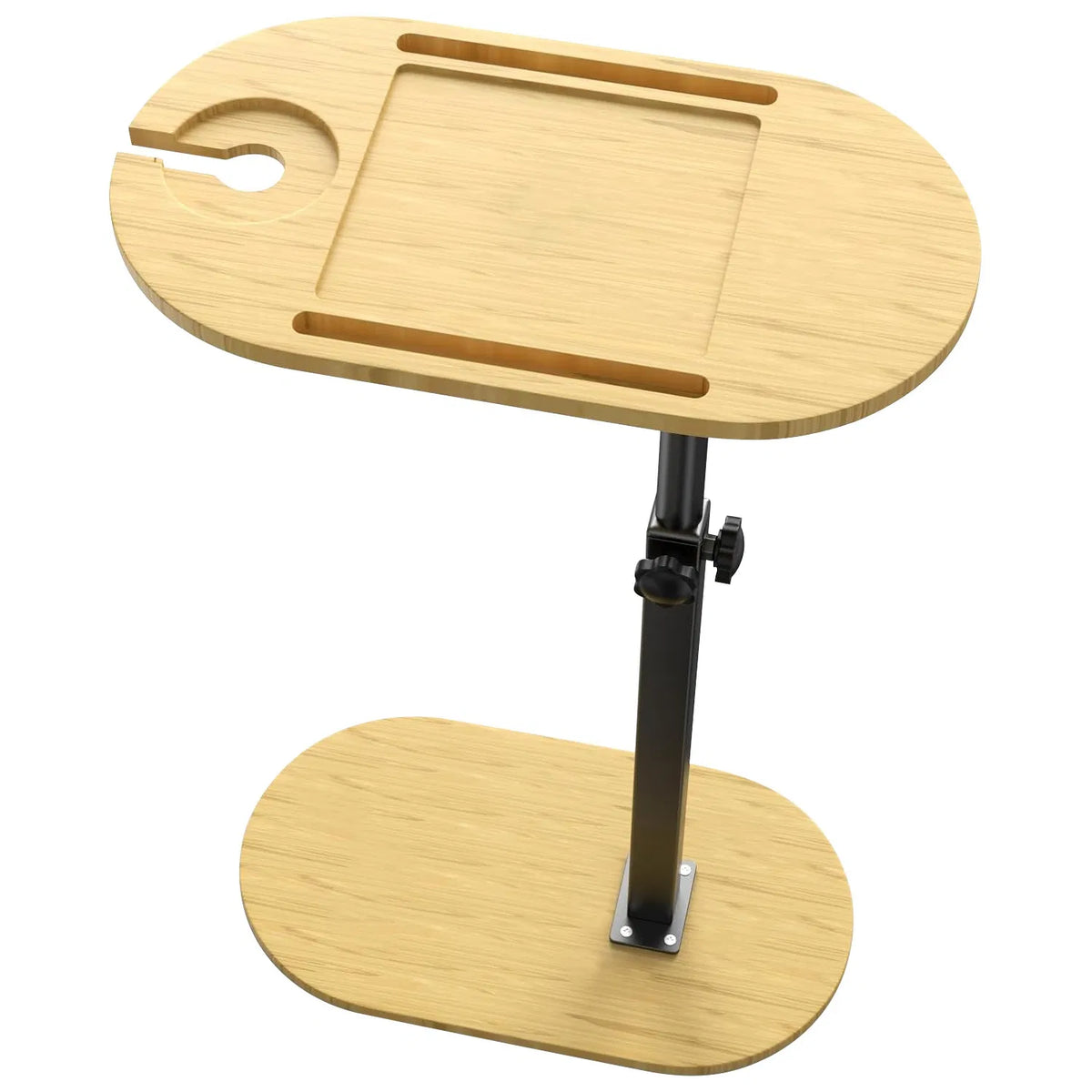 Bamboo Bathtub Tray Table, Adjustable Height Freestanding Tub Caddy for Tub Against Wall