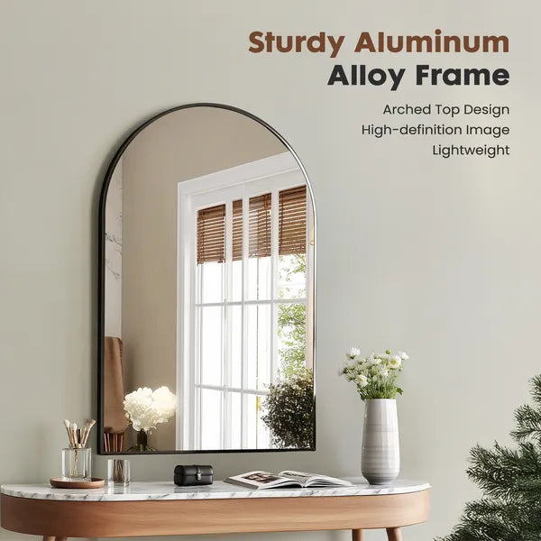 Aeelleea 38x26 Inch Bathroom Wall Mirror, Black Metal Frame Rectangular Vanity Mirror for Bedroom Entryway Living Room
