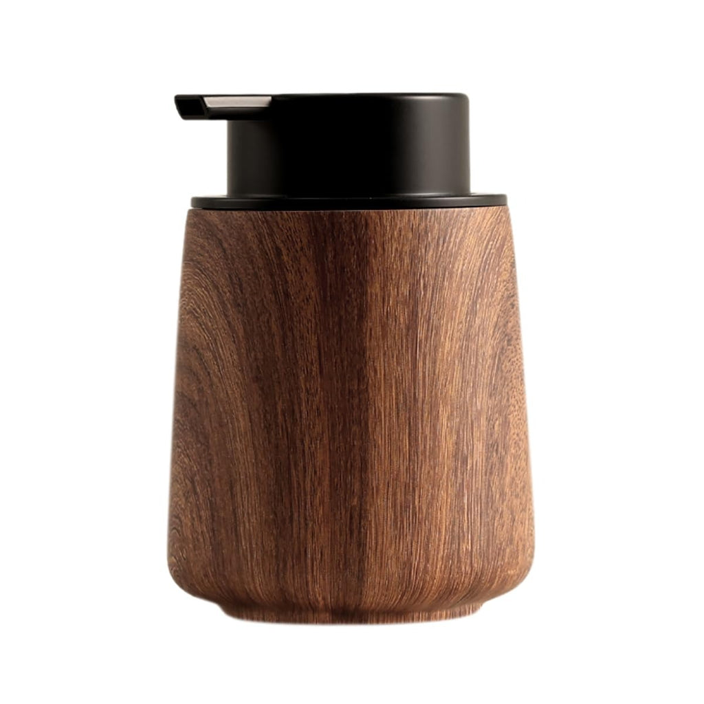 Wood Grain Foaming Soap Dispenser, 10oz Walnut Pump Bottle for Hand Soap & Lotion, Refillable Rustic Bathroom Kitchen Soap Dispenser with Dense Foam Pump