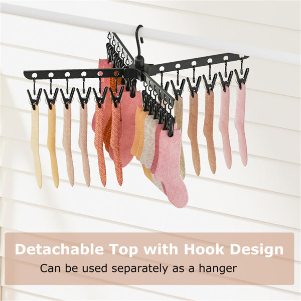 3‑Tier Foldable Tripod Clothes Drying Rack, Space‑Saving Laundry Dryer with 24 Clips & 32 Drying Rods, 70 Inch