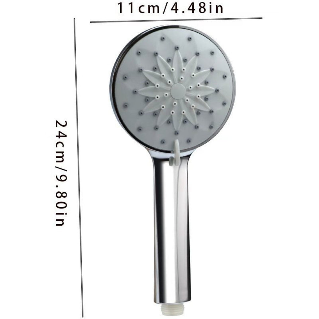 Handheld Shower Head Set with 6 Spray Modes, Chrome Finish Shower Head, Flexible Stainless Steel Hose & Adjustable Shower Holder for Bathroom