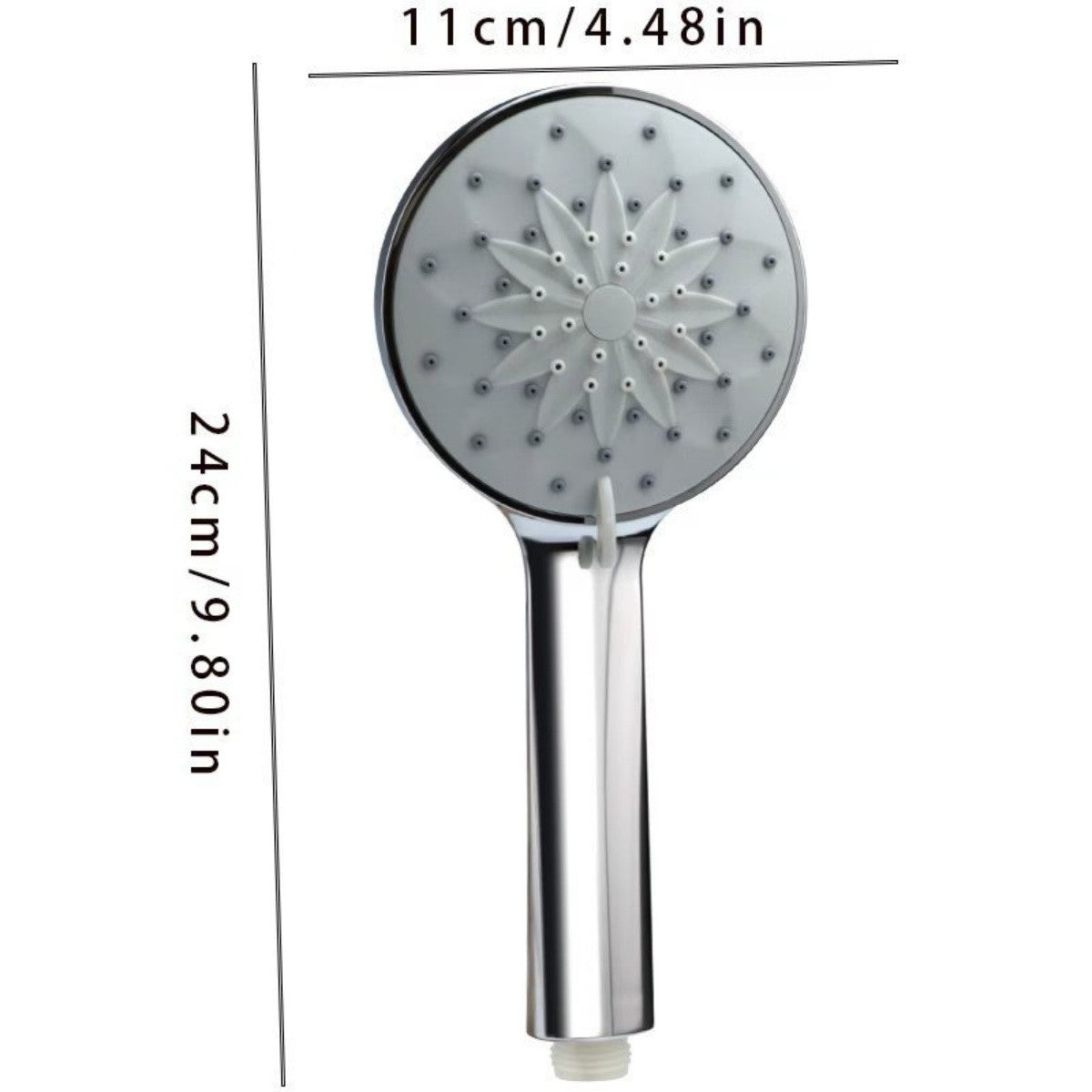 Handheld Shower Head Set with 6 Spray Modes, Chrome Finish Shower Head, Flexible Stainless Steel Hose & Adjustable Shower Holder for Bathroom