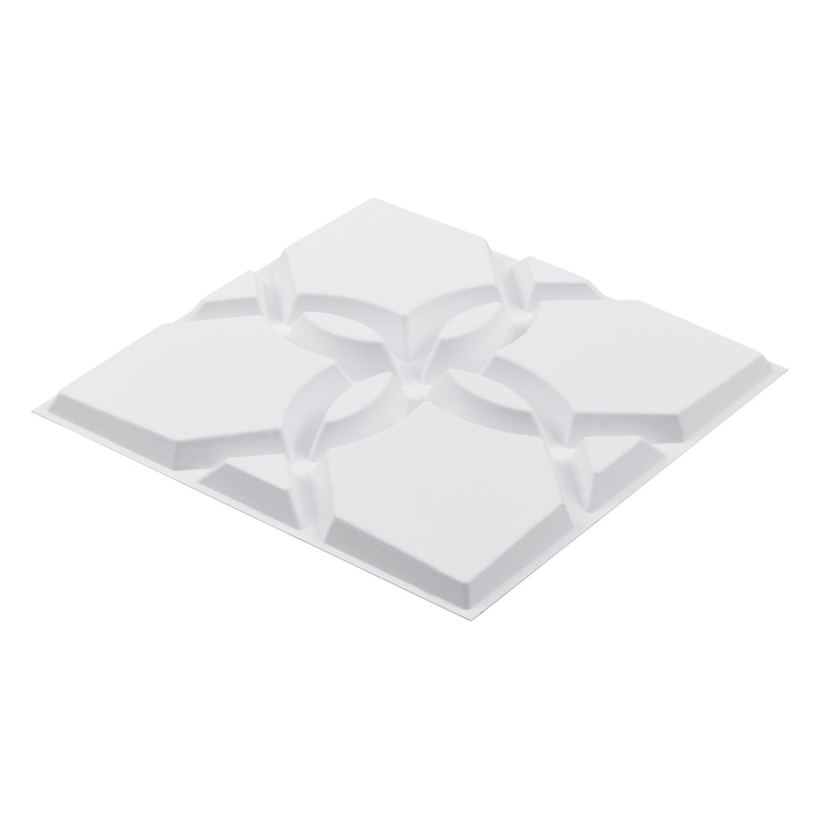 3D Wall Panels 33-Pack, 11.81" x 11.81" Floral Matte White Textured PVC - 32 Sq. Ft Coverage