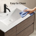 Wall Mount Floating Bathroom Vanity with Sink, Modern Dark Walnut Floating Cabinet with White Integrated Sink, Double Drawers