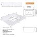 37 Inch Bathroom Vanity Top with Sink, White Marble Look Countertop with Undermount Rectangular Sink, 3 Pre-Drilled Holes