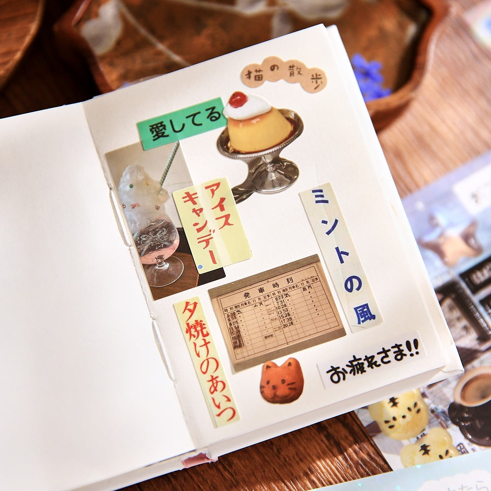 45-Sheet Manga Die-Cut Sticker Book, DIY Journal & Scrapbook Supplies, for Decorating Anime Merch, Retro Creative Fun