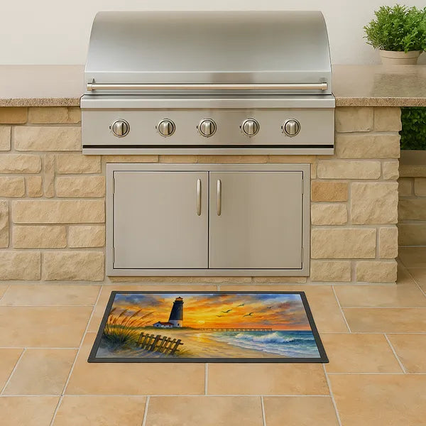 Aeelleea Beach Lighthouse Doormat 18x27 Non Slip Washable Indoor Outdoor