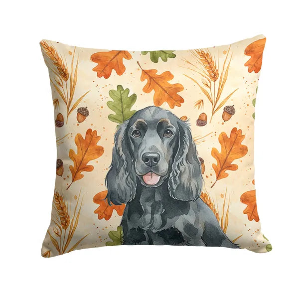 Aeelleea Black Cocker Spaniel Heirloom Fall Throw Pillow Accent Cushion Couch Bed Patio 18x18