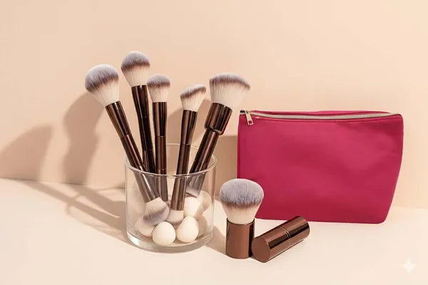 12Pcs Professional Makeup Brush Set with Travel Storage Bag, Ultra Soft Synthetic Bristles Ergonomic Handle, Portable Flawless Makeup Tools for Beginners Daily Use