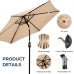 Patio Umbrella Outdoor Market Table Umbrella, 100% Polyester Sun Umbrella with Push Button Tilt and Crank, for Garden Deck Pool