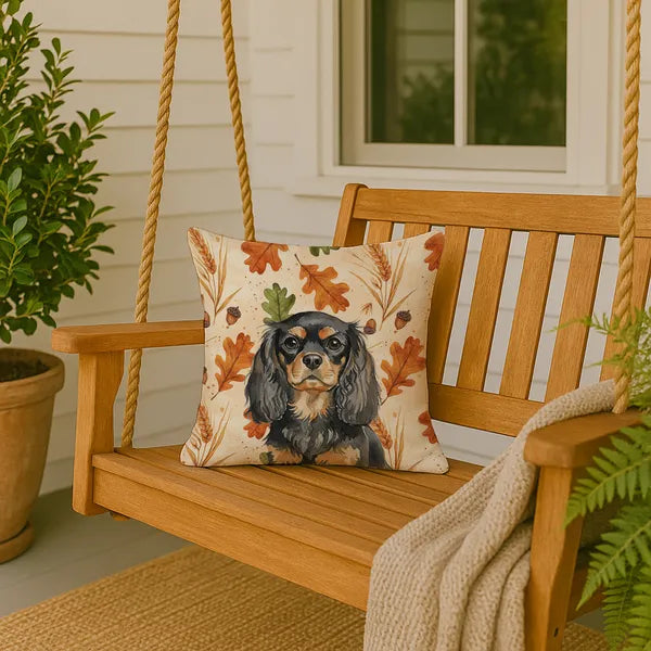 Aeelleea Black Tan English Toy Spaniel Heirloom Fall Pillow 18x18