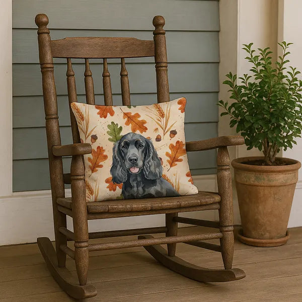 Aeelleea Black Cocker Spaniel Heirloom Fall Throw Pillow Accent Cushion Couch Bed Patio 18x18