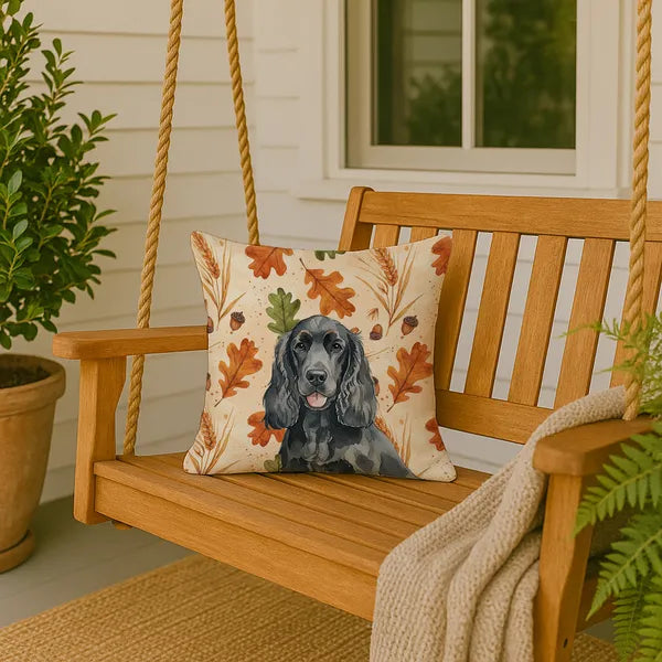 Aeelleea Black Cocker Spaniel Heirloom Fall Throw Pillow Accent Cushion Couch Bed Patio 18x18
