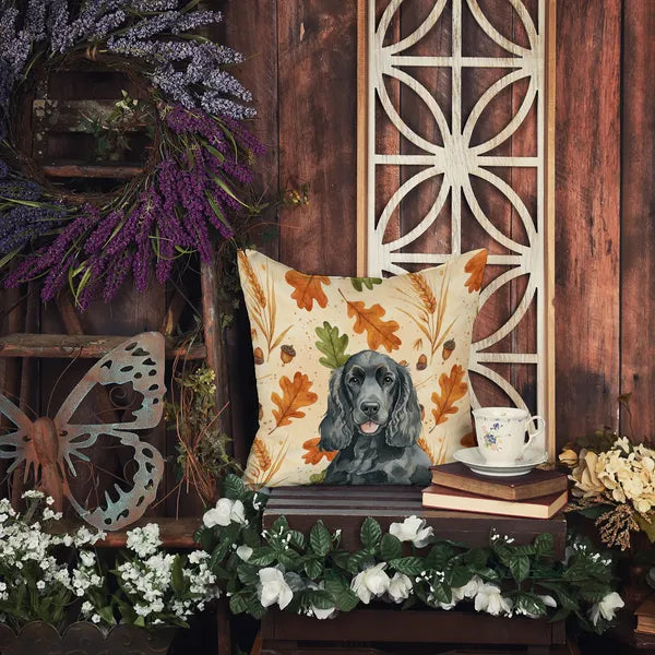 Aeelleea Black Cocker Spaniel Heirloom Fall Throw Pillow Accent Cushion Couch Bed Patio 18x18