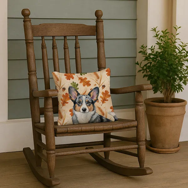 Aeelleea Blue Merle Cardigan Corgi Fall Pillow 14x14 in