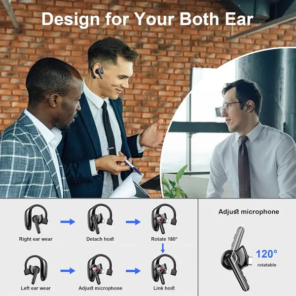 Wireless Bluetooth Earbuds, Dual Microphone ENC Noise Cancelling, Touch Control, USB-C Charging, Waterproof In Ear Headphones for Calls & Music