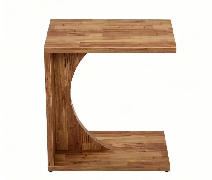 C-Shaped Sofa Side End Table, 2-Tier Storage Couch Table, Minimalist Accent Table for Bedroom & Living Room