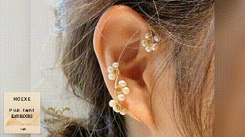 Gold Pearl Twist Ear Hooks for Women, Pearl Dangle Earrings, Jewelry for Wedding Bride, 1 Pair