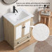 Freestanding Bathroom Vanity with Sink, Light Oak Bathroom Cabinet with White Top, Double Doors and Bottom Drawer, Adjustable Shelf