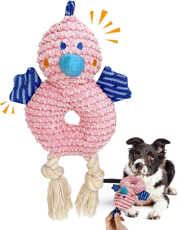 ZippyPaws Durable Squeaky Dog Toy for Medium/Aggressive Chewers (Pink Chick)