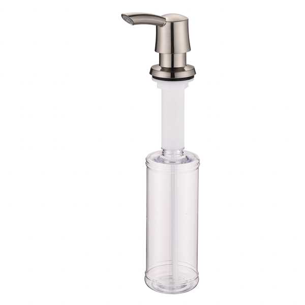 Dish Soap Dispenser, Kitchen Detergent Dispenser with Stainless Steel Pump Head, Clear Refillable Soap Dispenser Bottle