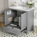 30 Inch Gray Bathroom Vanity with Sink, Freestanding Single Sink Bathroom Cabinet with Drawer and Double Doors, Soft Close