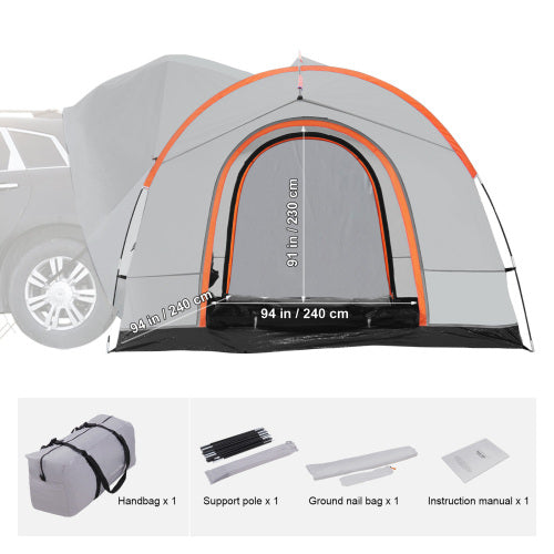 SUV Tailgate Tent 94x94x91 Inch, Car Camping Tent for 6-8 People, Waterproof Vehicle Awning Tent with Fiberglass Poles
