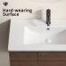 Wall Mount Floating Bathroom Vanity with Sink, Modern Dark Walnut Floating Cabinet with White Integrated Sink, Double Drawers