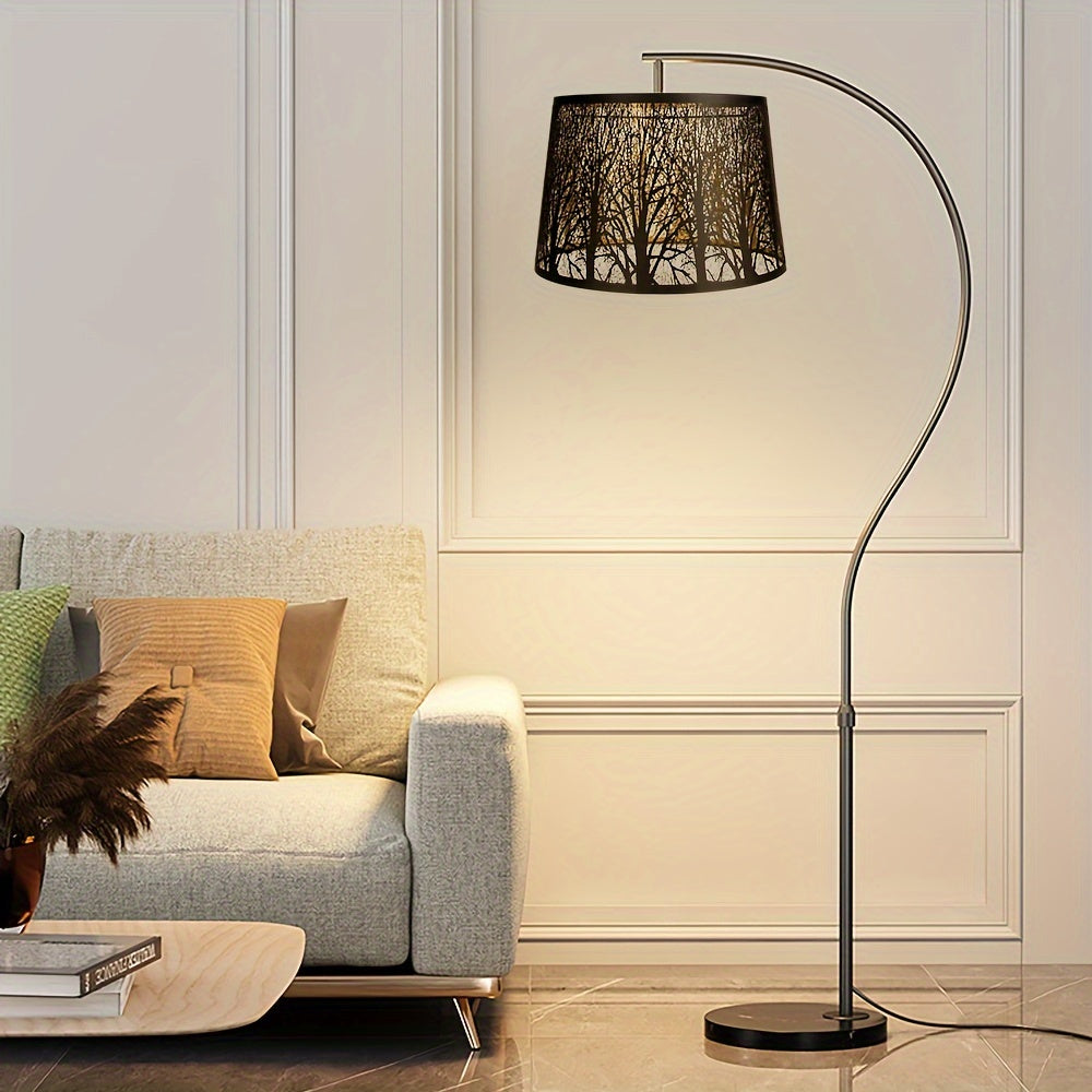 Forest Pattern Drum Lamp Shades Set of 2 – 10" Top x 12" Bottom x 8" High, Natural Replacement Shades for Table Lamps