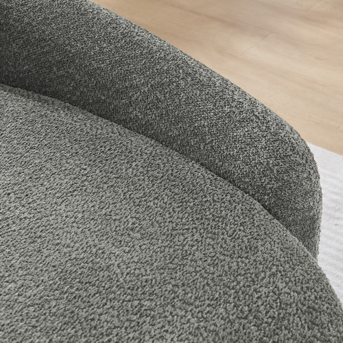 AEELLEEA Gray Upholstered Chaise Lounge Sofa with Pillow, Modern Curved Accent Seating for Living Room