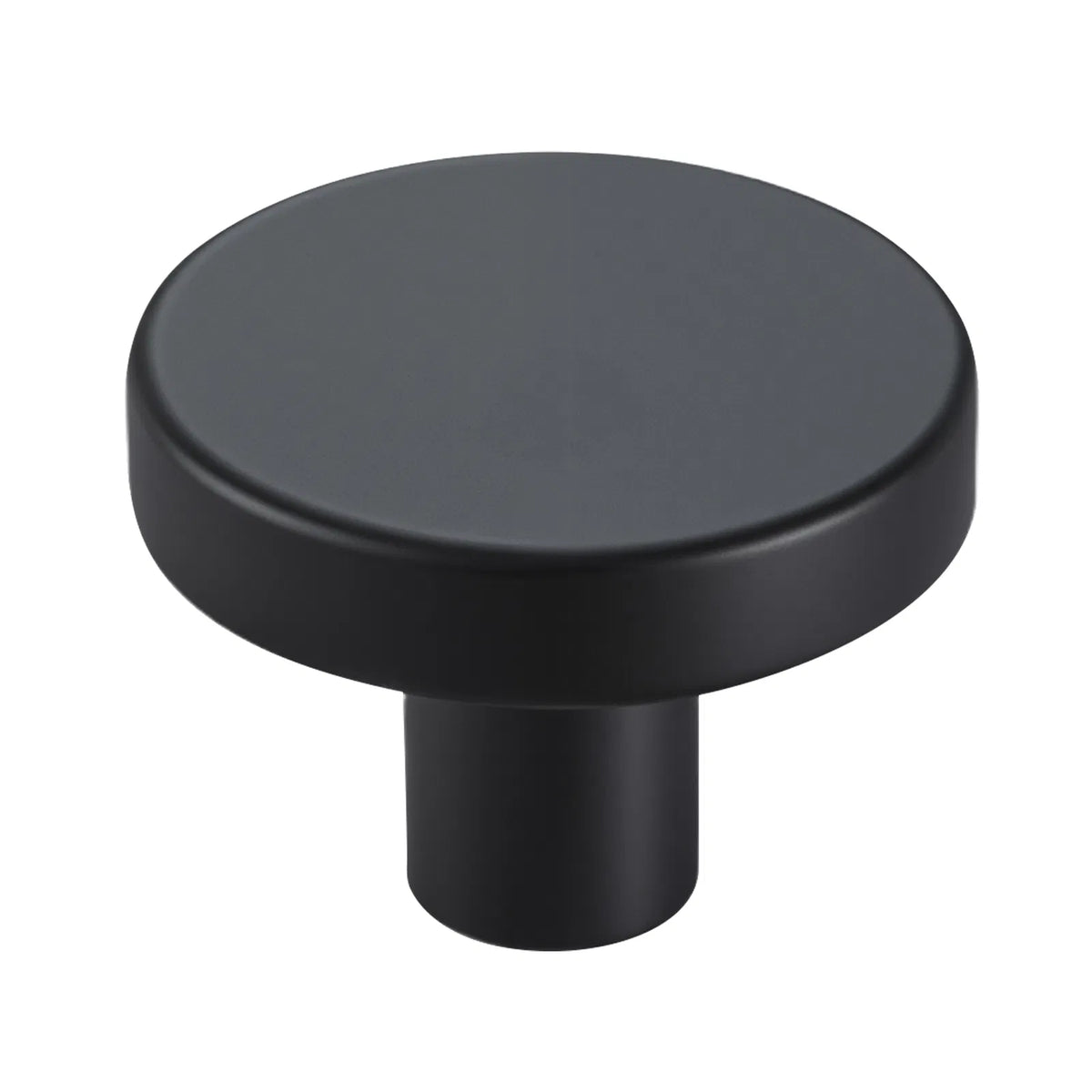 10 Pack Matte Black Mushroom Cabinet Knobs, Zinc Alloy Round Drawer Knobs with 2 Size Trimmable M4 Screws, Modern Flat Knobs for Cupboard Dresser Furniture