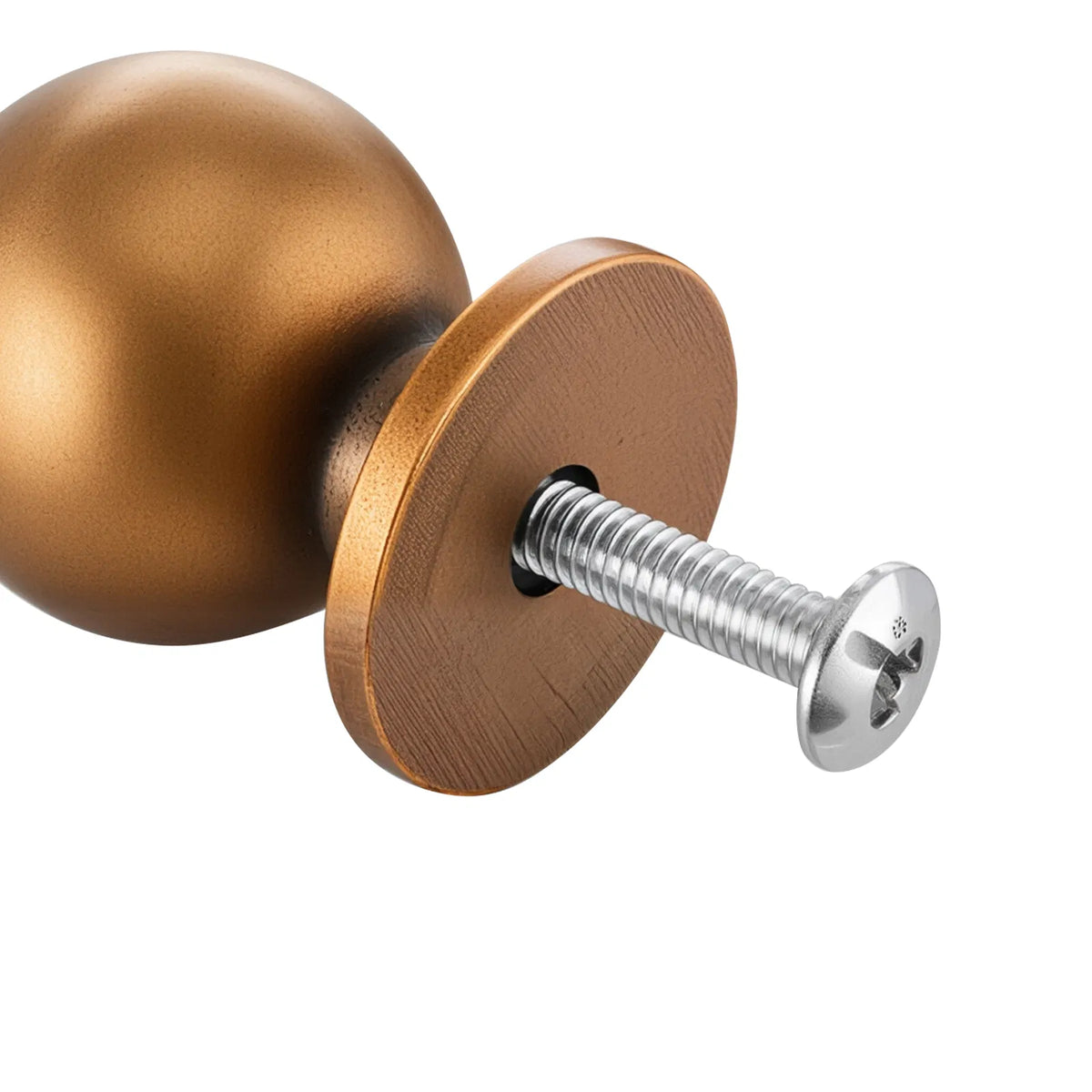 12 Pack Antique Brass Round Cabinet Knobs, Zinc Alloy Single Hole Ball Drawer Knobs, 0.98 in Furniture Cabinet Door Pulls with Cuttable M4 Screws