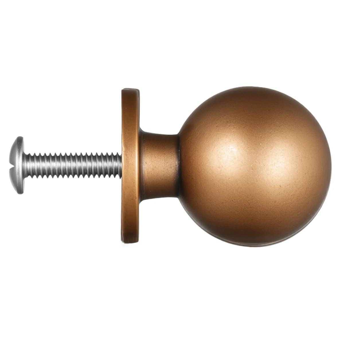 12 Pack Antique Brass Round Cabinet Knobs, Zinc Alloy Single Hole Ball Drawer Knobs, 0.98 in Furniture Cabinet Door Pulls with Cuttable M4 Screws