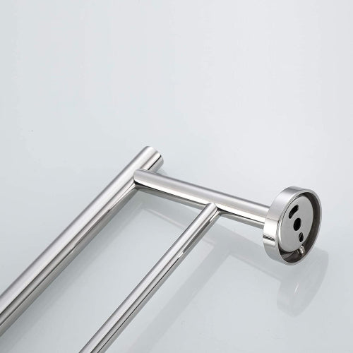 AEELLEEA Chrome & Stainless Steel 5-Piece Bathroom Hardware Set, Rust Resistant, Wall Mount Towel Bar, Ring, Paper Holder & Hooks