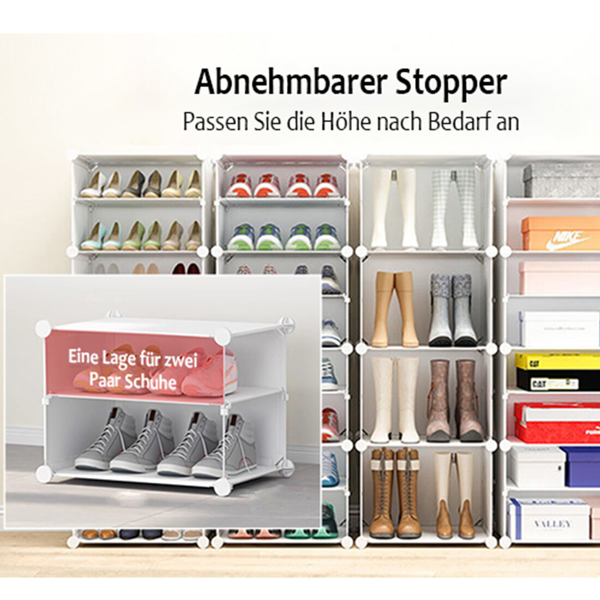 Shoe Storage Cabinet with Doors, 50" Tall White Dustproof Waterproof Shoe Organizer with Adjustable Shelves 29.9" Wide, Slim Entryway Closet Rack for Home