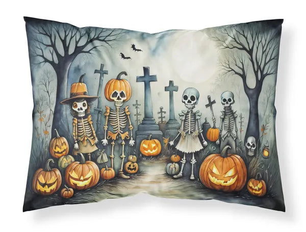 Boston Terrier Spooky Halloween Standard Pillowcase Lightweight Super Soft Easy Care Decorative Artwork Pillowcase, Standard