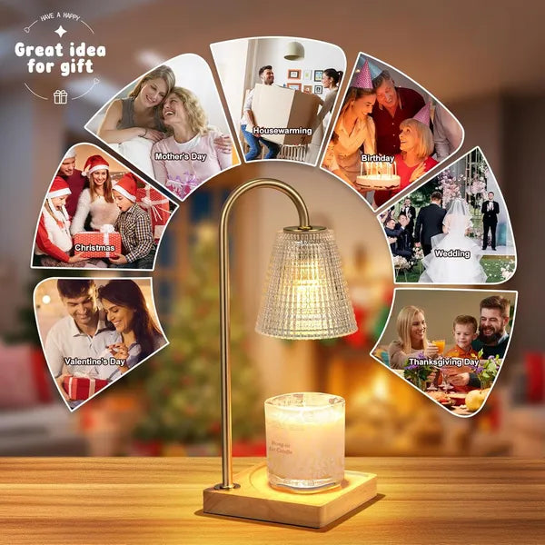 Aeelleea 11.8in Candle Warmer Lamp with Timer Dimmer, Vintage Wax Warmer for Scented Jar Candles, Birthday Housewarming Gift for Women
